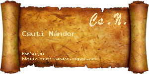 Csuti Nándor névjegykártya